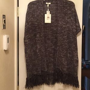 Joie open cardigan with fringe bottom.